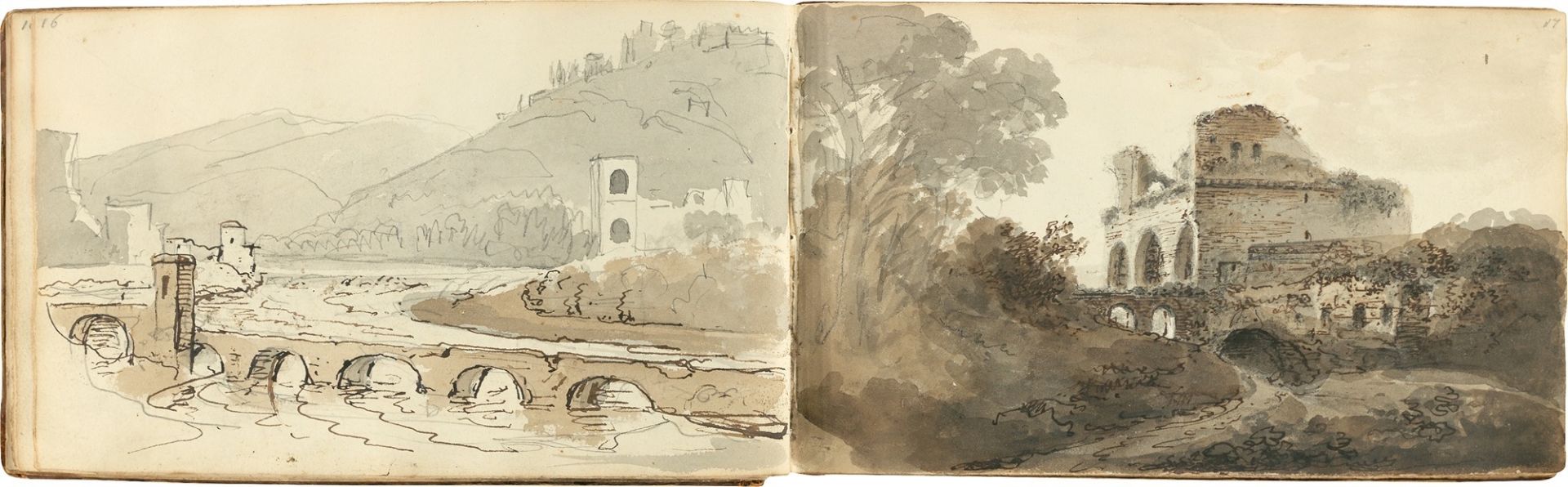Lorenz Adolf Schönberger. Schoenberger's Skizzenbuch von Rom. Um 1817/25 - Bild 3 aus 4