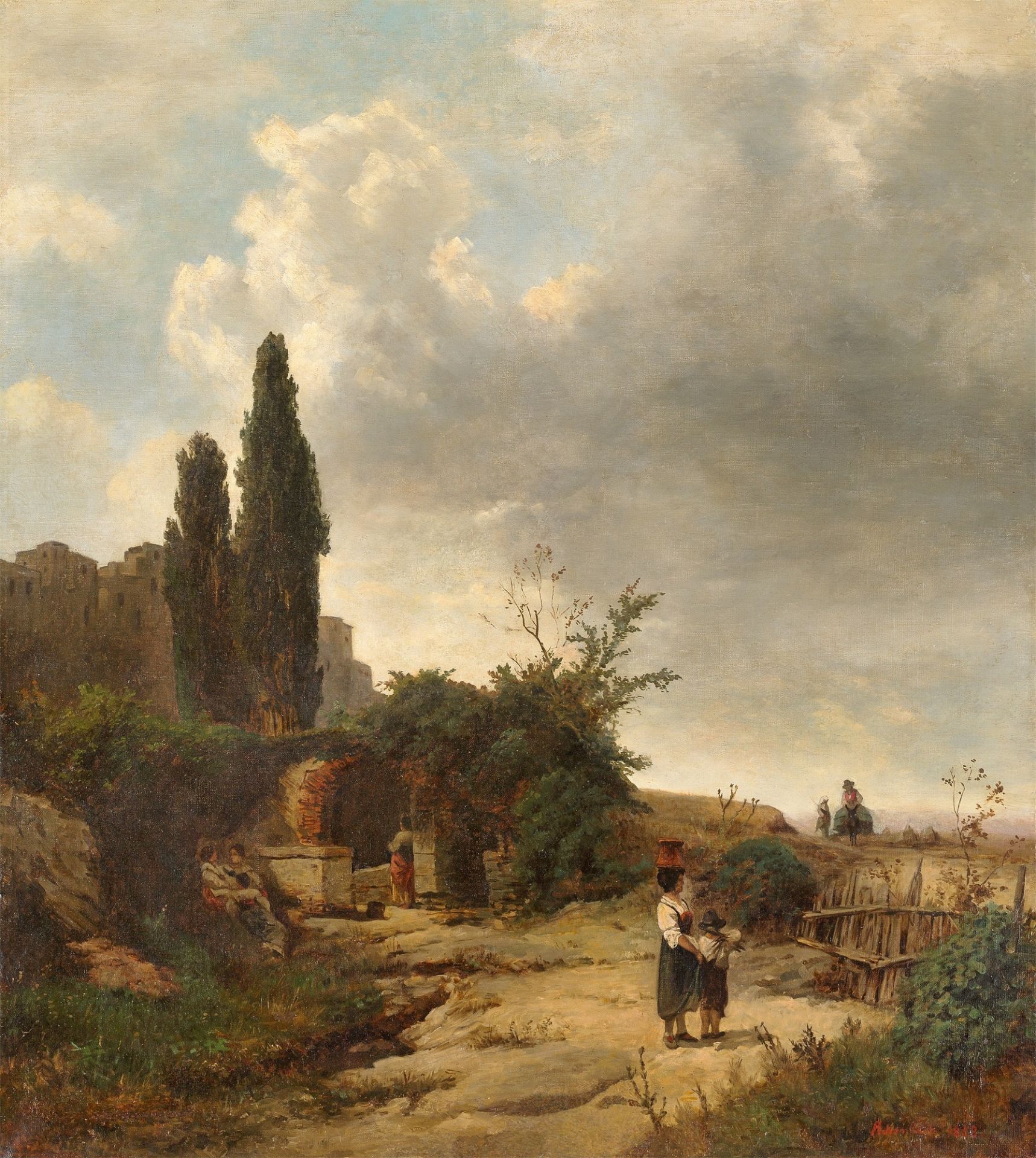 Oswald Achenbach. Italienische Landschaft. 1858