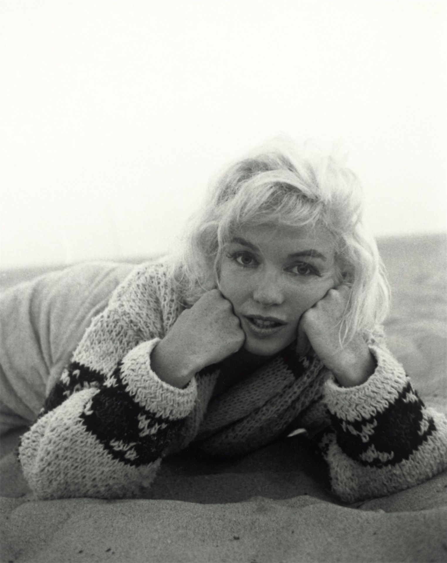 George Barris. Marilyn Monroe in Santa Monica Beach in July. 1962