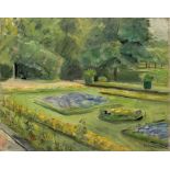 Max Liebermann. „Die Blumenterrasse im Wannseegarten nach Nordosten“. 1923