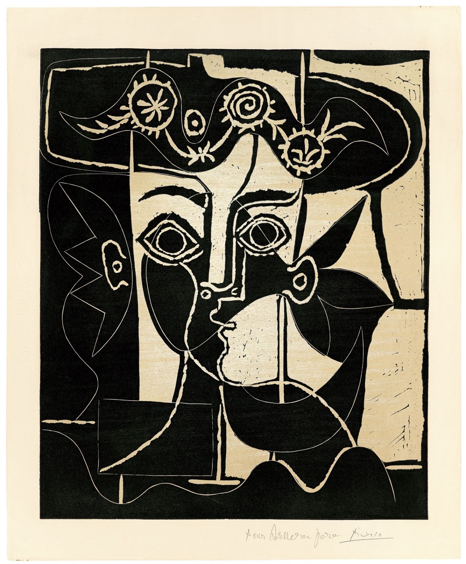 Pablo Picasso. „Grande tête de femme au chapeau“. 1962