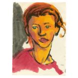 Emil Nolde. „Frauenbildnis (rotblondes Haar, grüne Augen)“. Um 1920/21