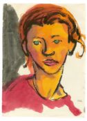 Emil Nolde. „Frauenbildnis (rotblondes Haar, grüne Augen)“. Um 1920/21