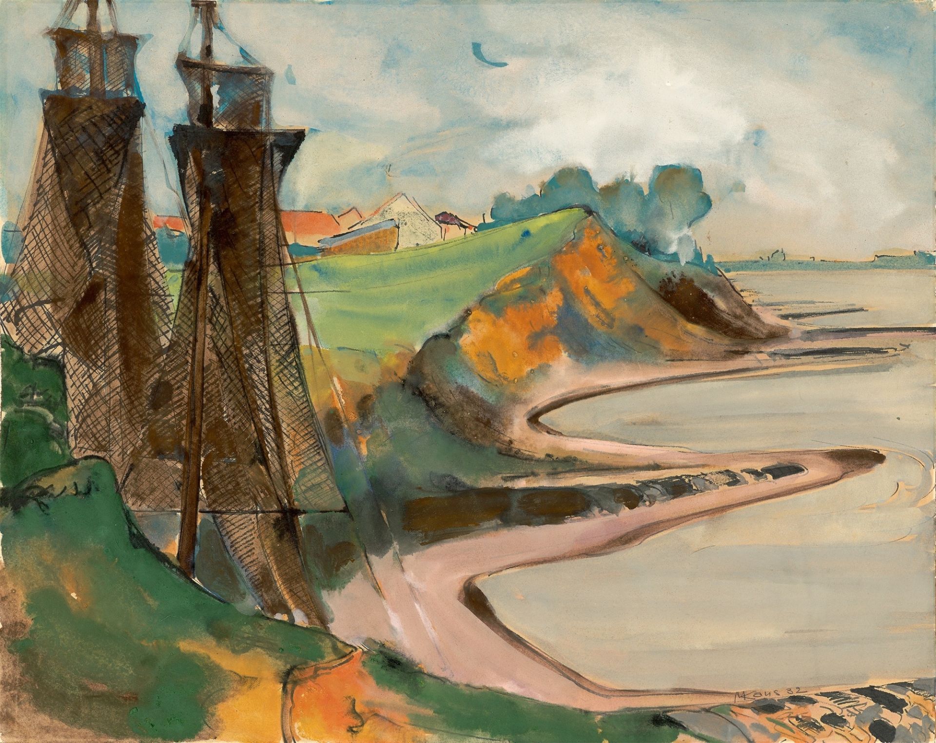 Max Kaus. „An der Elbe bei Dömitz“. 1932