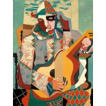 Herbert Behrens-Hangeler. Harlekin mit Guitarre. 1920er-Jahre