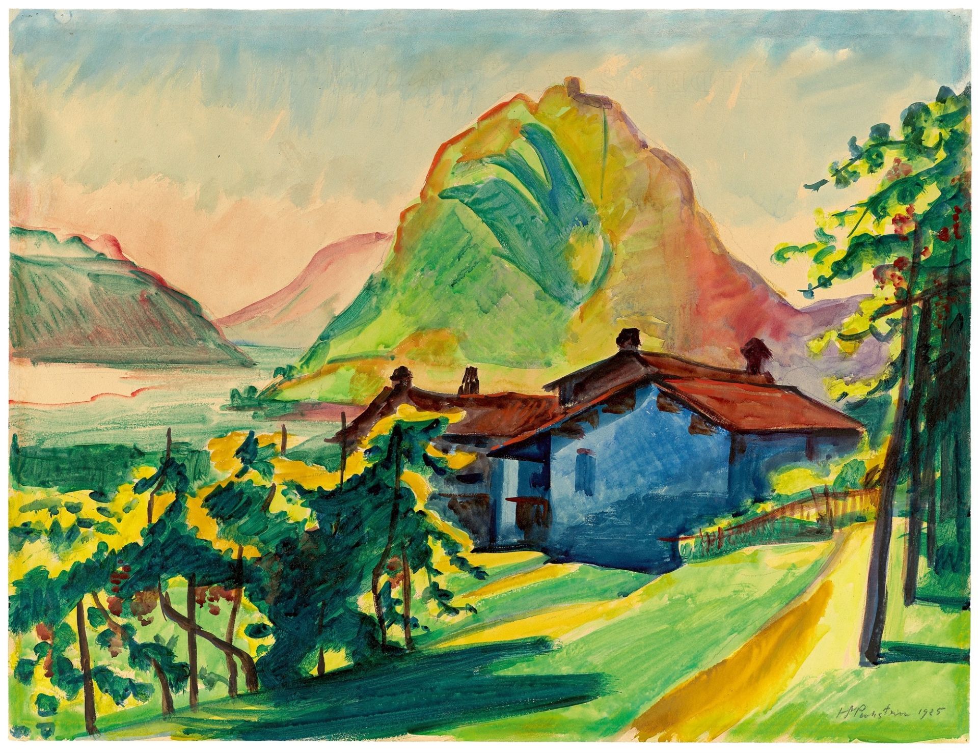 Hermann Max Pechstein. Blick auf den San Salvatore. 1925