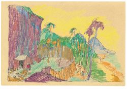 George Grosz. „Robinsons Lager auf der Insel“. 1912