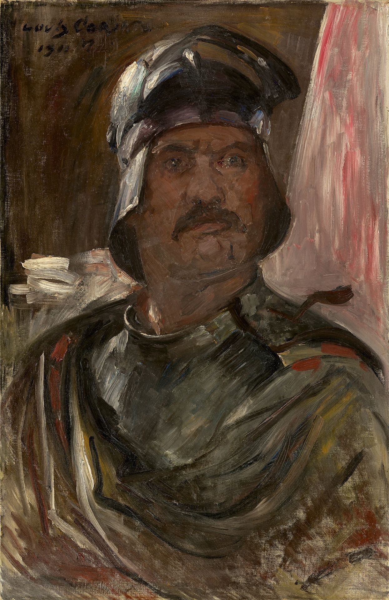 Lovis Corinth. „Selbstporträt im Harnisch“. 1911