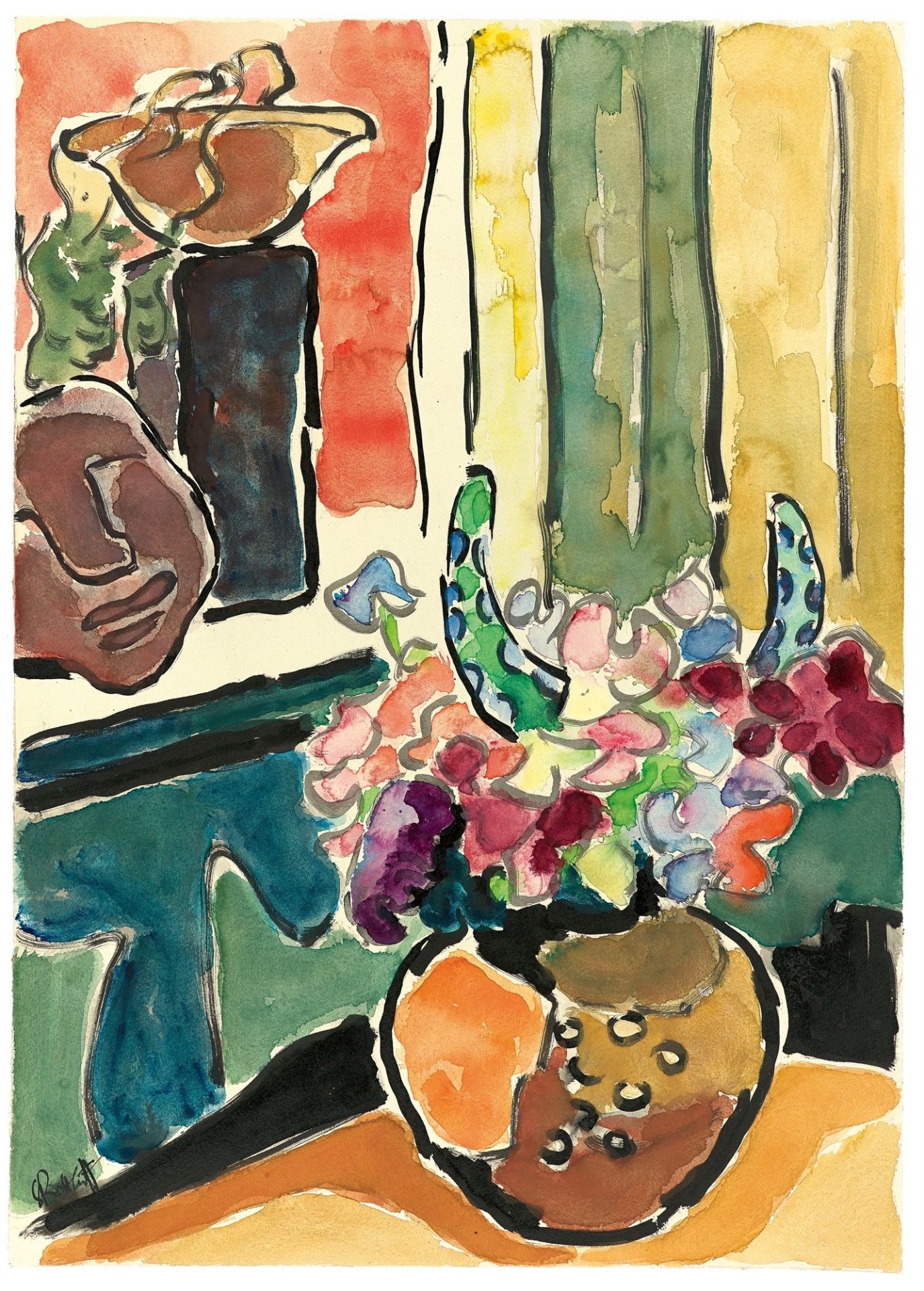Karl Schmidt-Rottluff. Blumenstillleben. 1958