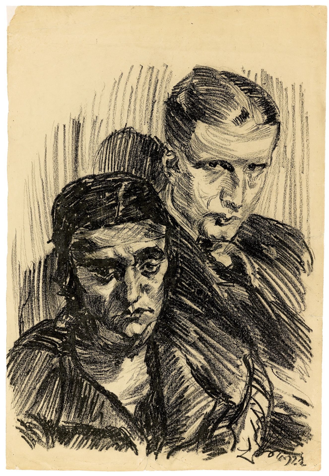 Ludwig Meidner. Doppelbildnis (Leopold Reidemeister mit Tanja). 1923