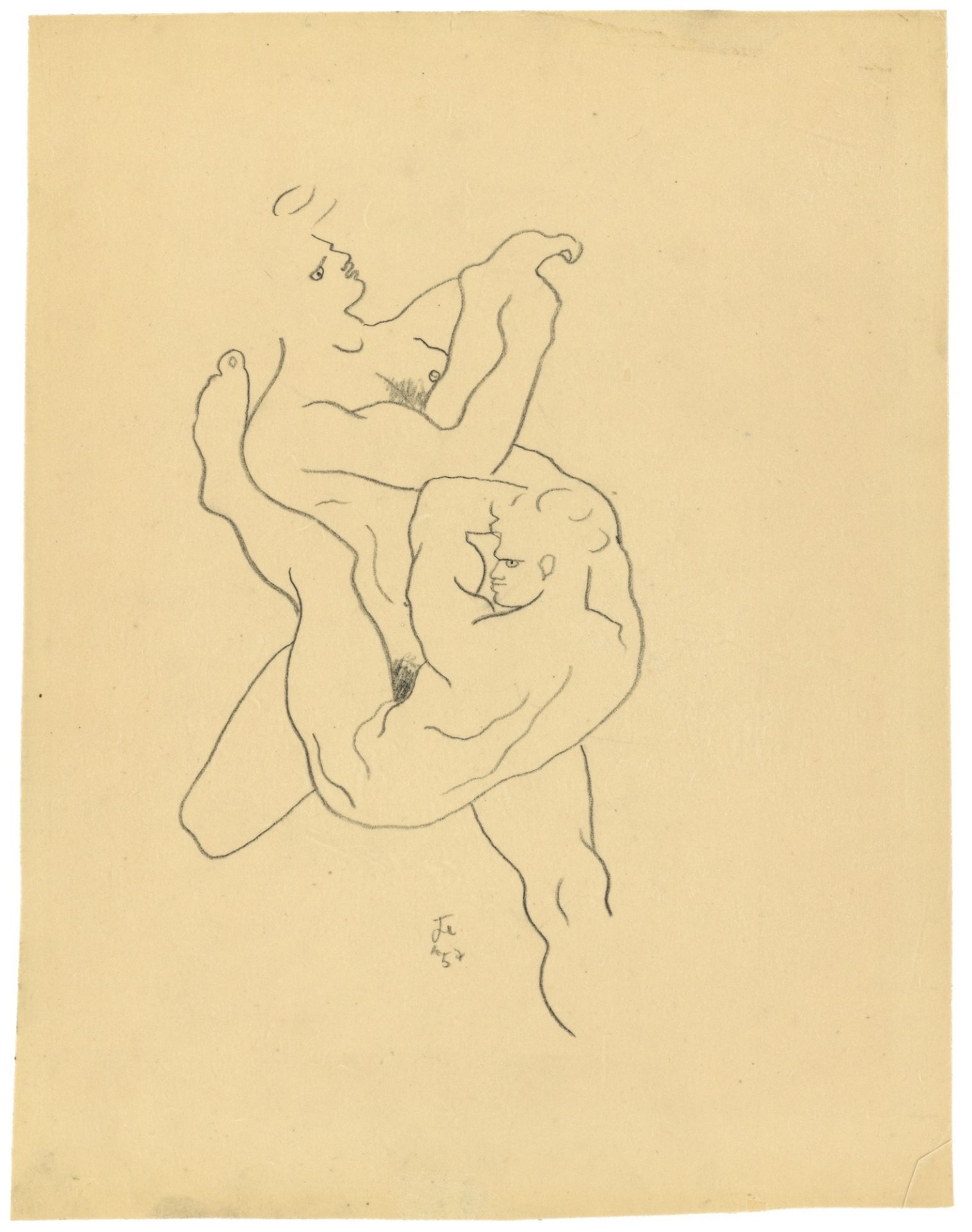 Jean Cocteau. „La lutte“. 1957