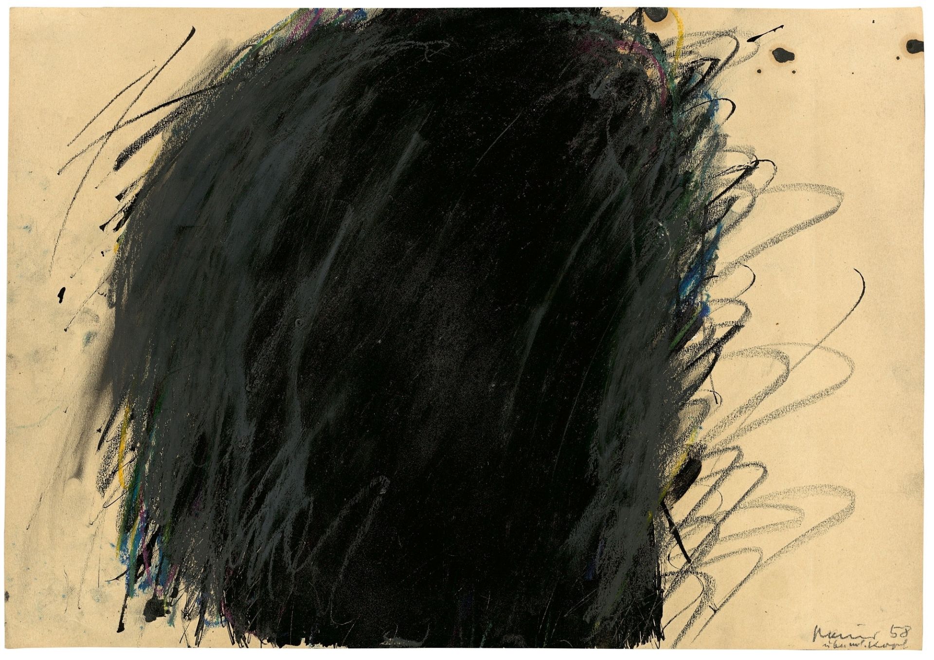 Arnulf Rainer. „Übermalter Kopf“. 1958