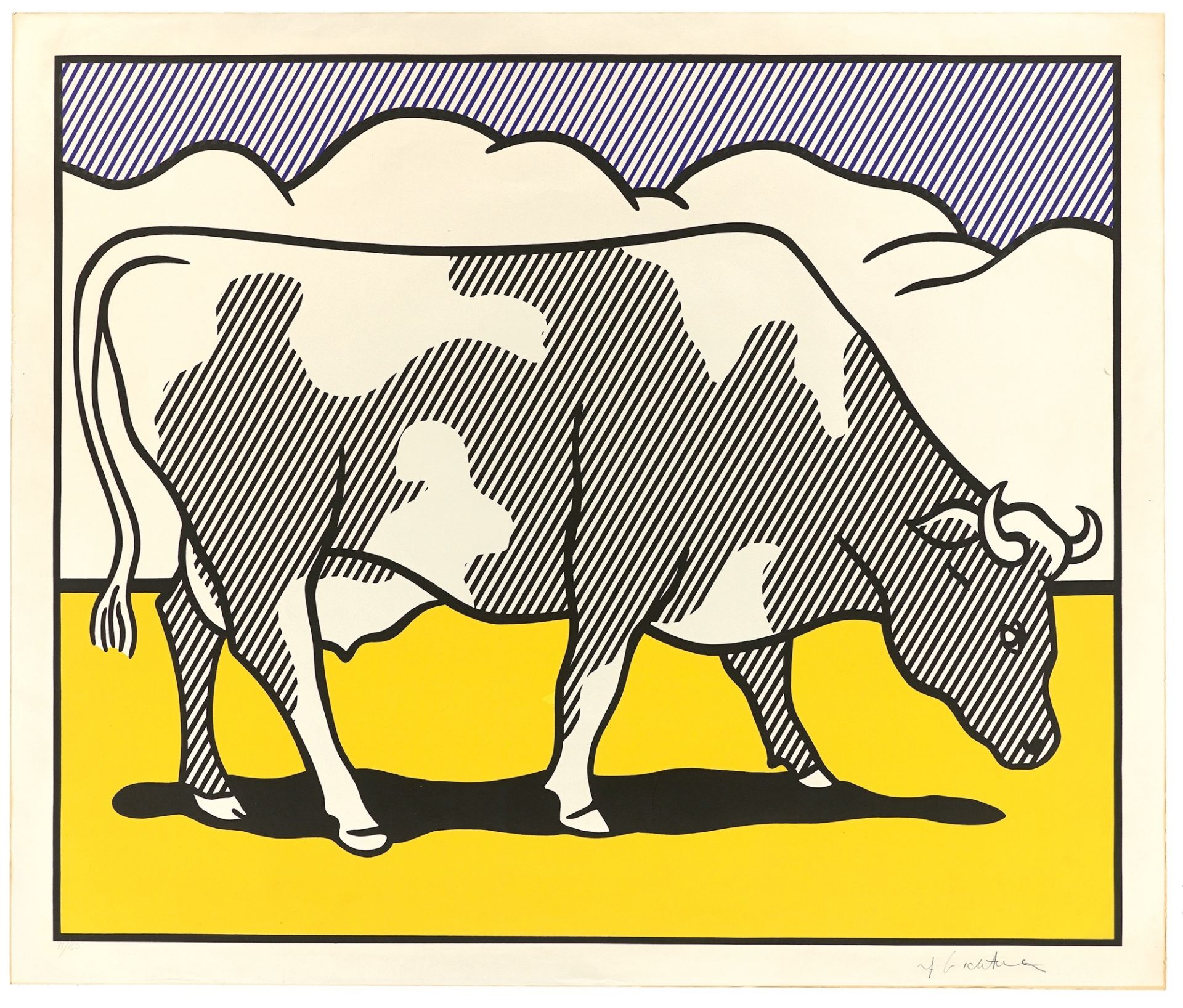 Roy Lichtenstein. „Cow Triptych (Cow Going Abstract) Poster“. 1982