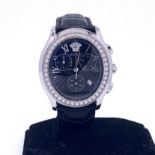 Versace Chronograph watch with diamond bezel
