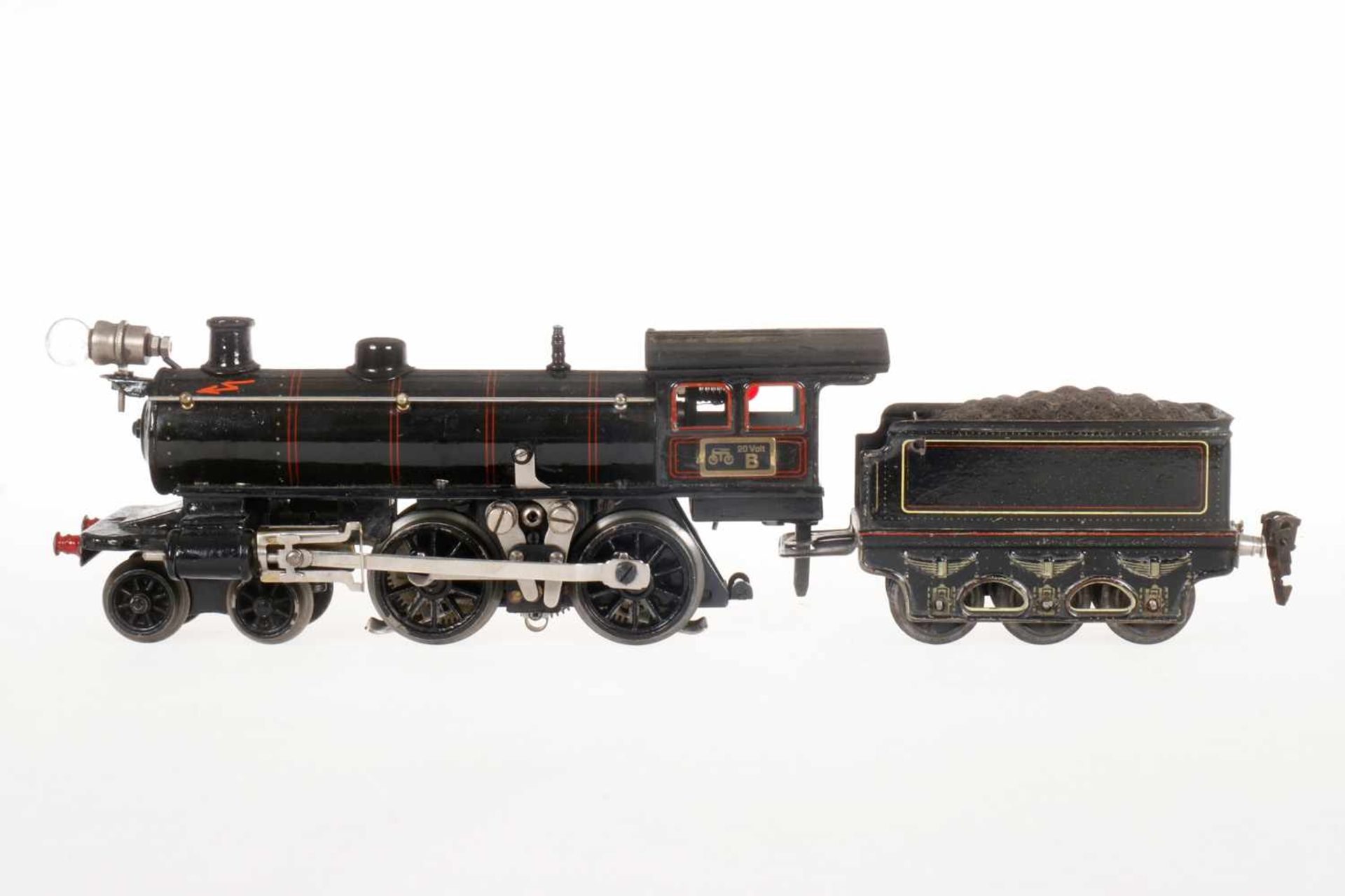 Märklin 2-B Dampflok E 13040, S 0, elektr., schwarz, mit Tender und 1 el. bel. Stirnlampe, Lok tw