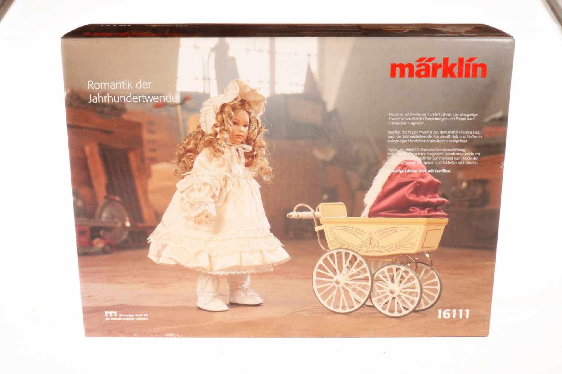 Märklin historischer Puppenwagen mit Puppe 16111, OK, Z 1-2