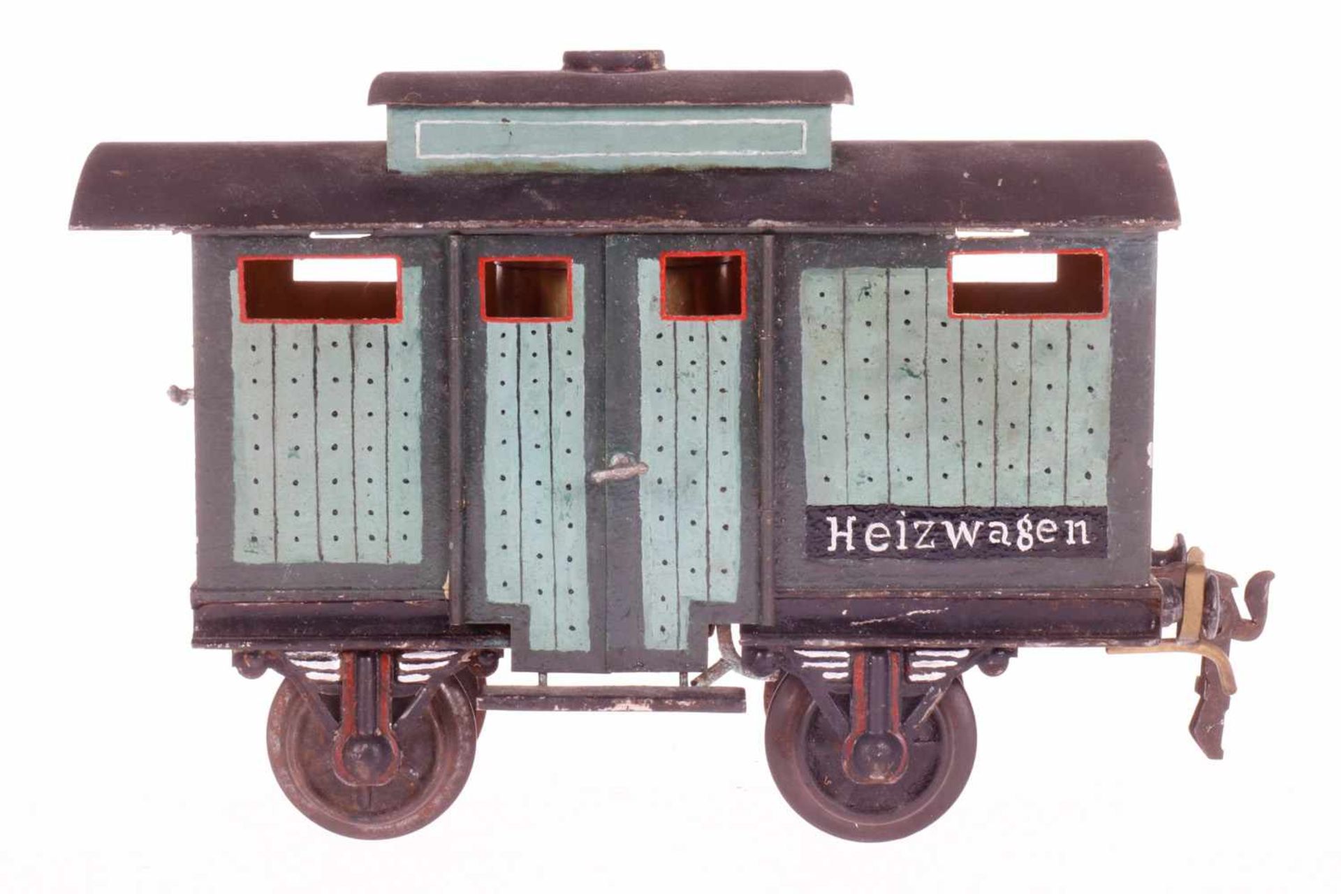 Eigenbau Heizwagen, S 1, HL, wie Märklin 1869, mit Brenner, Kupferkessel, 2 DT und 1 AT,