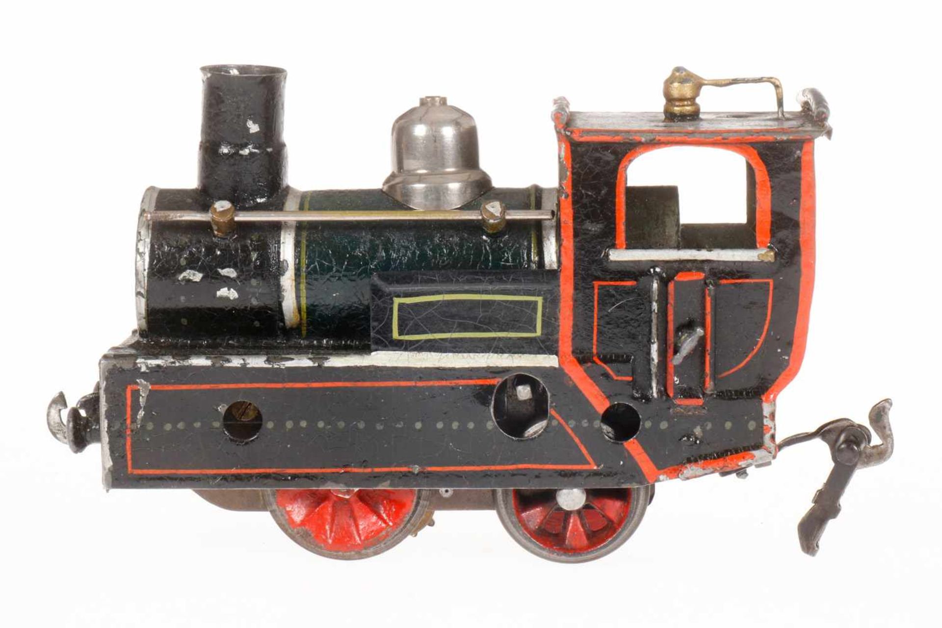 Märklin Zahnrad-Tenderlok 2320, S 0, uralt, Uhrwerk intakt, grün/schwarz, LS und gealterter Lack,