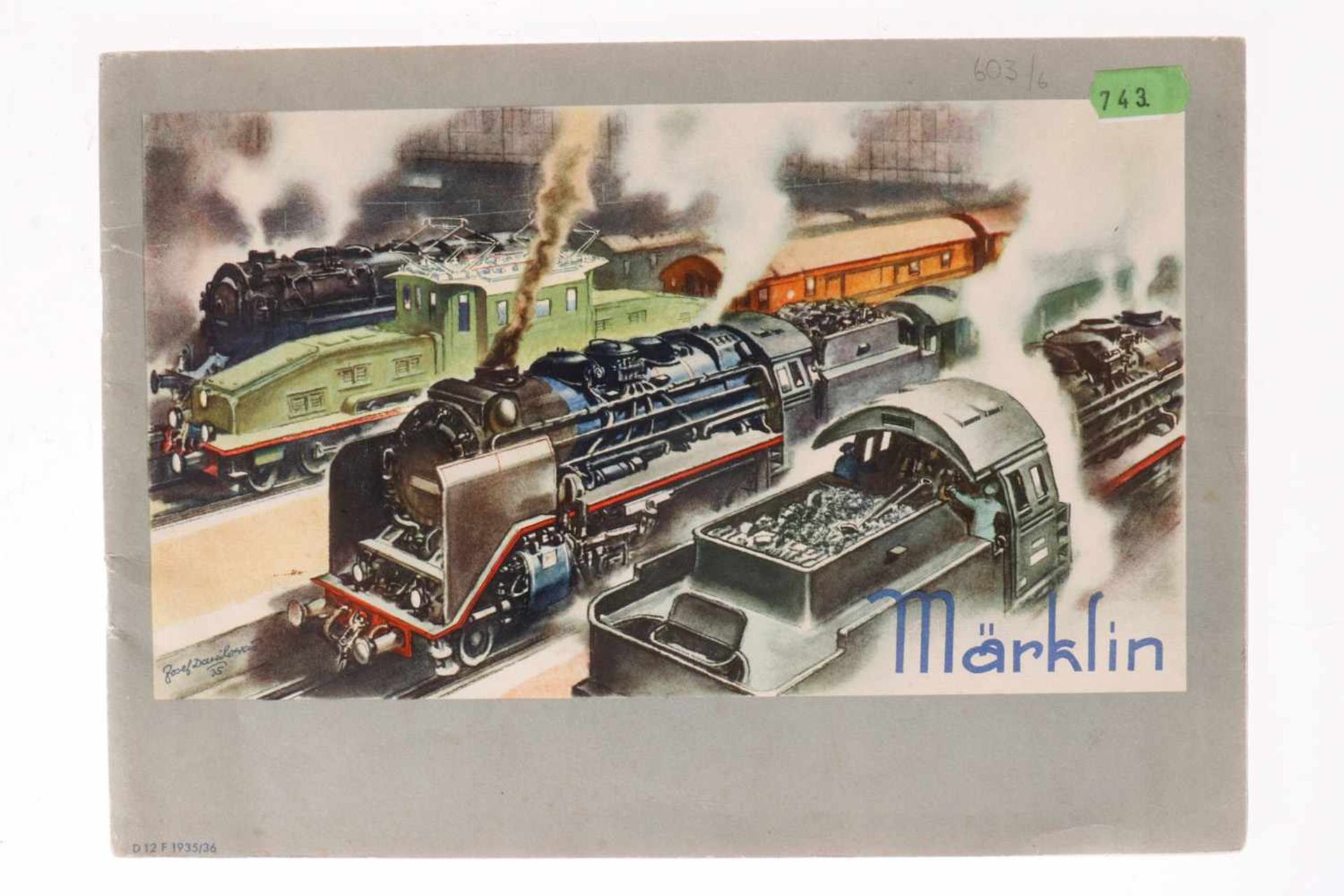 Märklin Katalog D 12 F 1935/36, 72 Seiten, Alterungsspuren