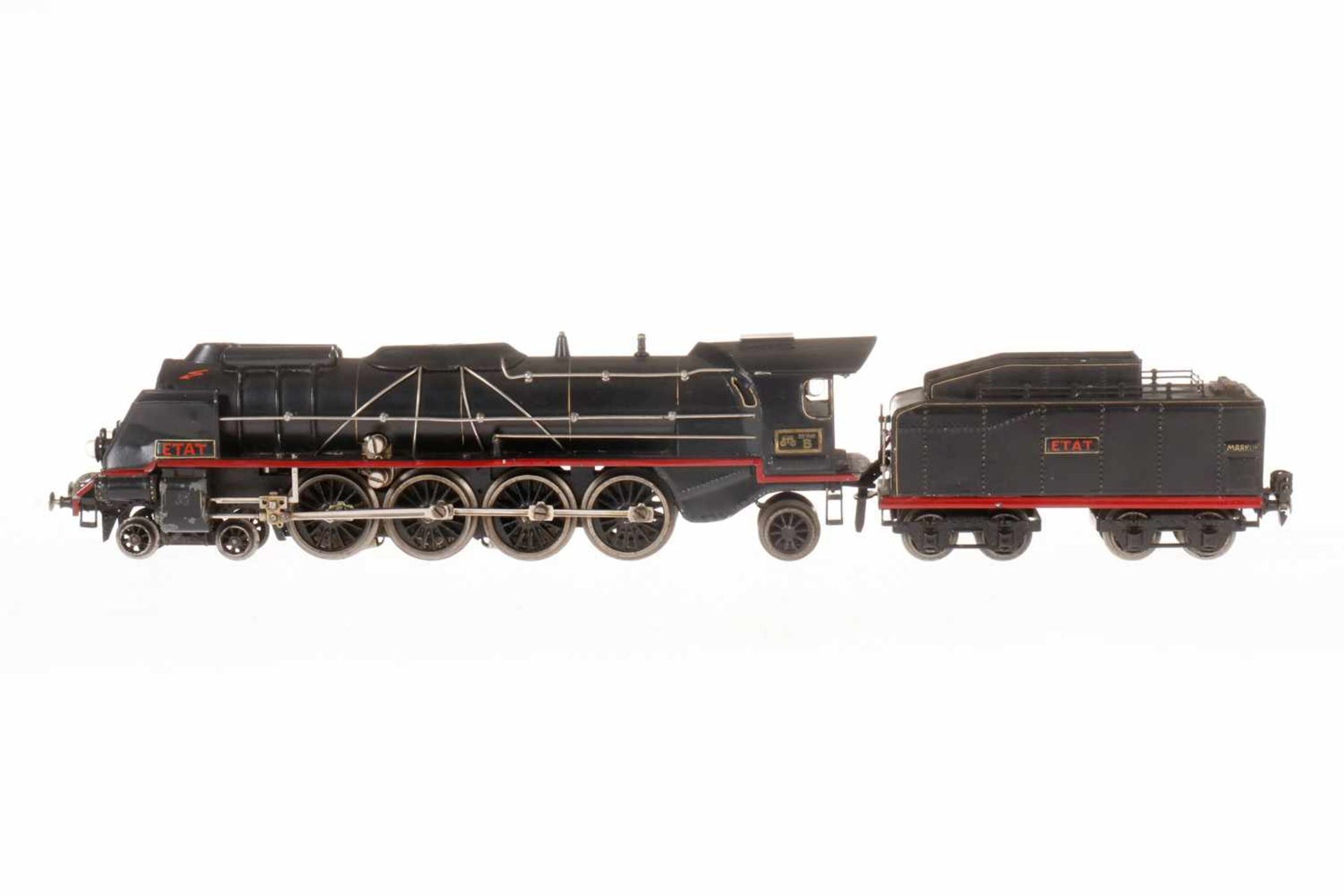 Märklin franz. 2-D-1 Dampflok "ETAT" ME 66/12920, S 0, elektr., schwarz HL, mit Tender und 2 el.