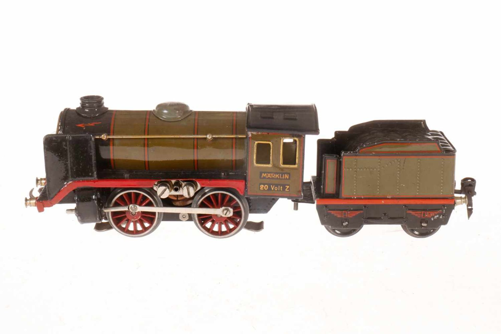 Märklin B-Dampflok R 66/12900, S 0, elektr., oliv/schwarz, mit Tender, kW und 1 el. bel. Stirnlampe,