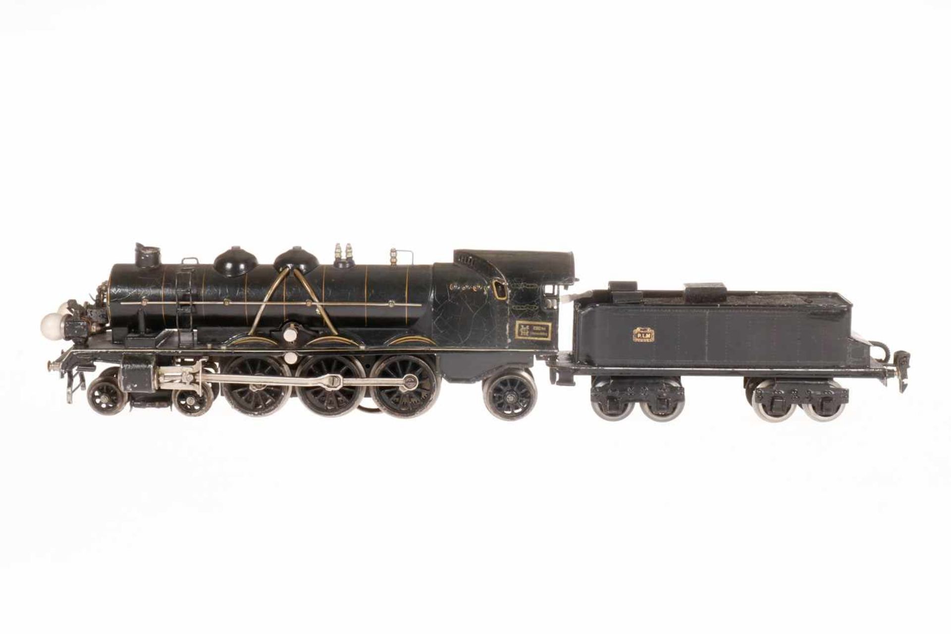 Märklin franz. 2-C-1 Dampflok H 64/3020 PLM, S 0, Starkstrom, schwarz, mit Tender und 2 el. bel.