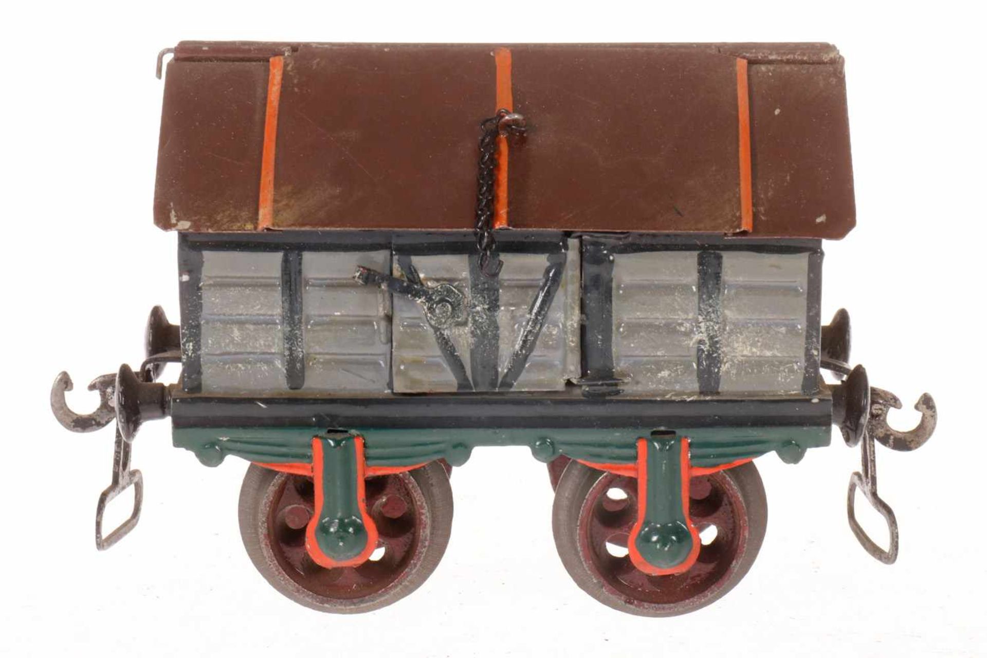 Märklin Zementwagen 1815, S 1, uralt, HL, mit 2 LTH, 2 Klappdeckeln, Gussrädern und Bügelkupplungen,