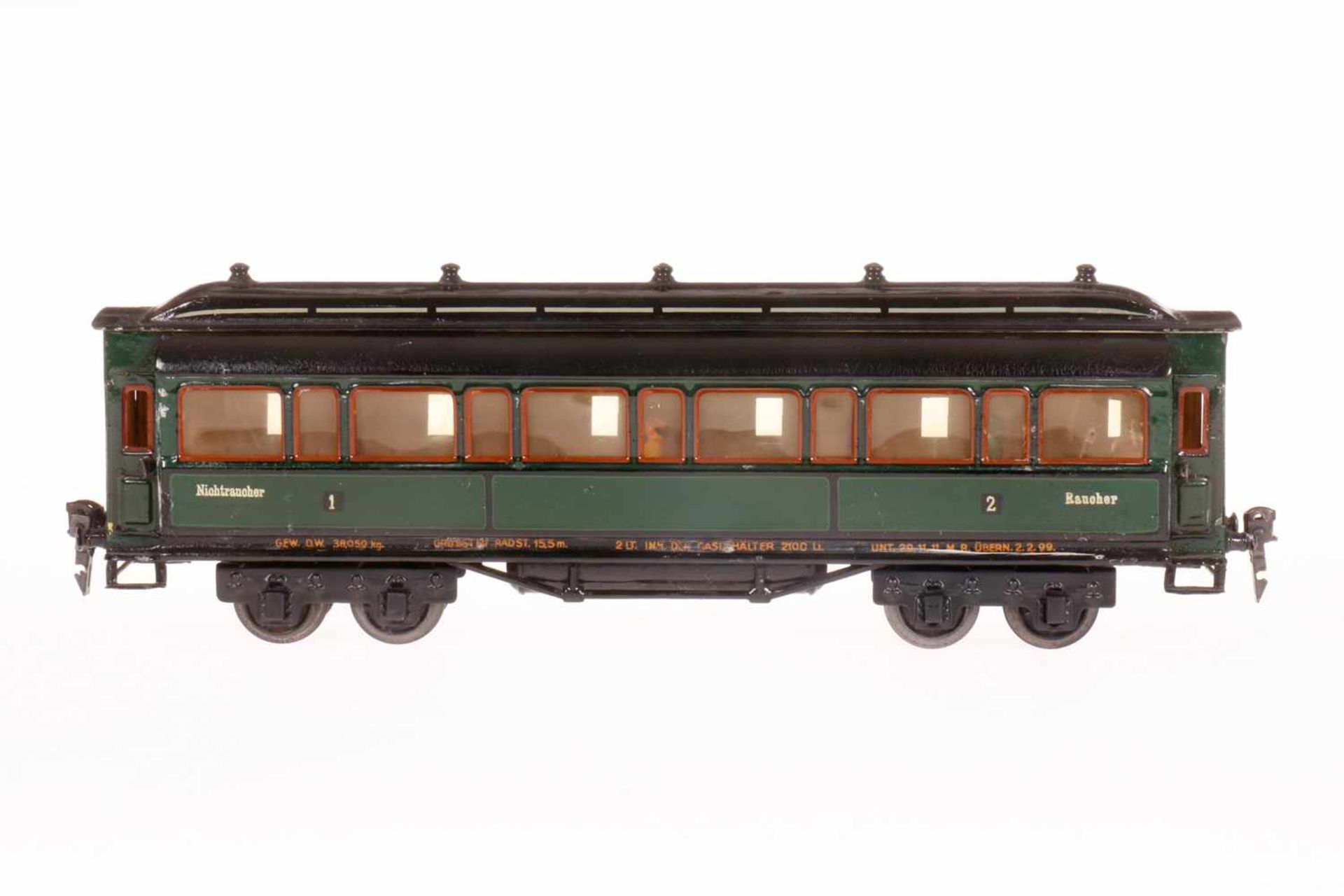 Märklin Personenwagen 1945 G, S 0, HL, mit Inneneinrichtung und 4 AT, LS tw ausgebessert, gealterter