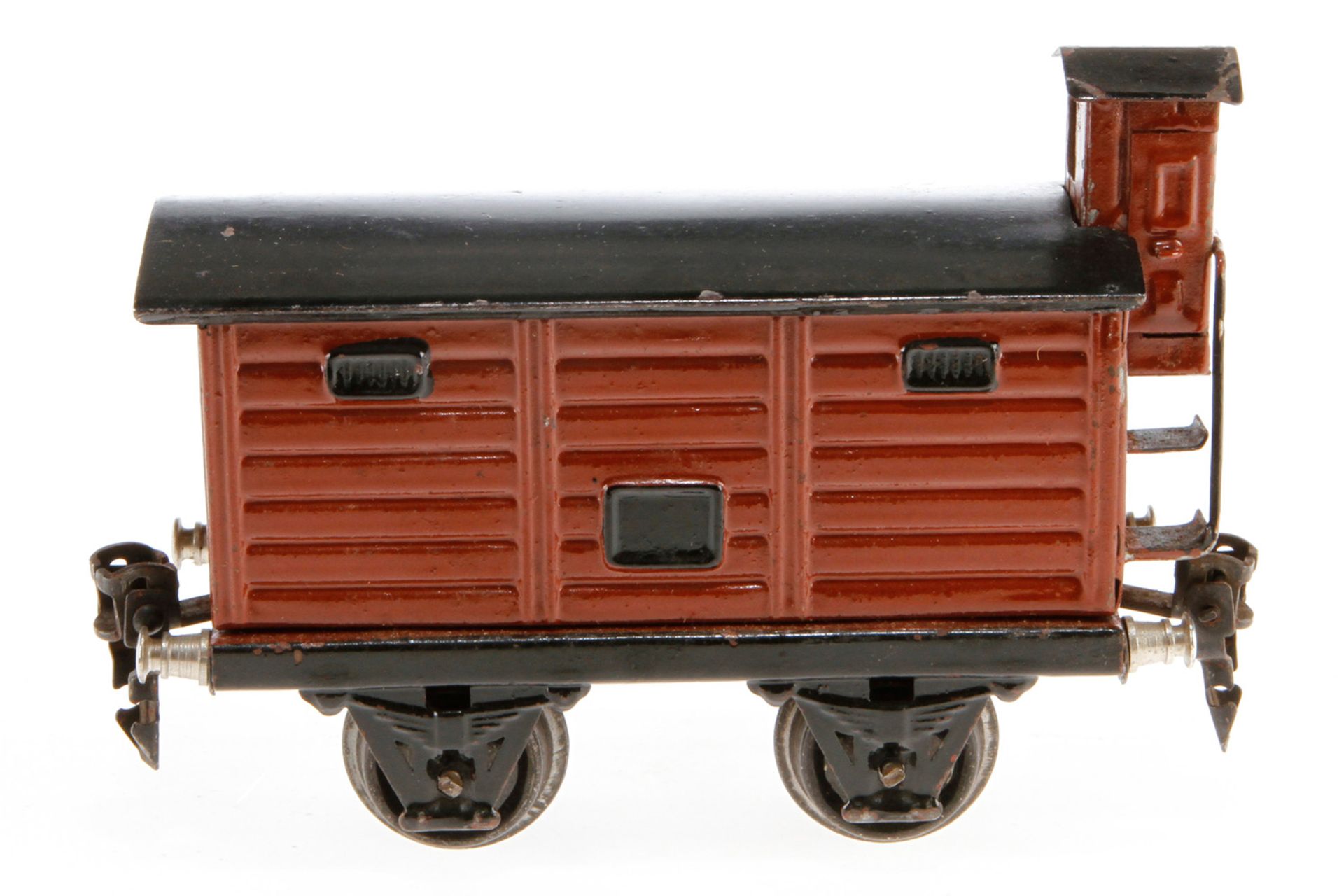 Märklin gedeckter Güterwagen 1967, S 0, HL, mit BRHh und 1 TÖ, LS und gealterter Lack, L 13, Z 2-3