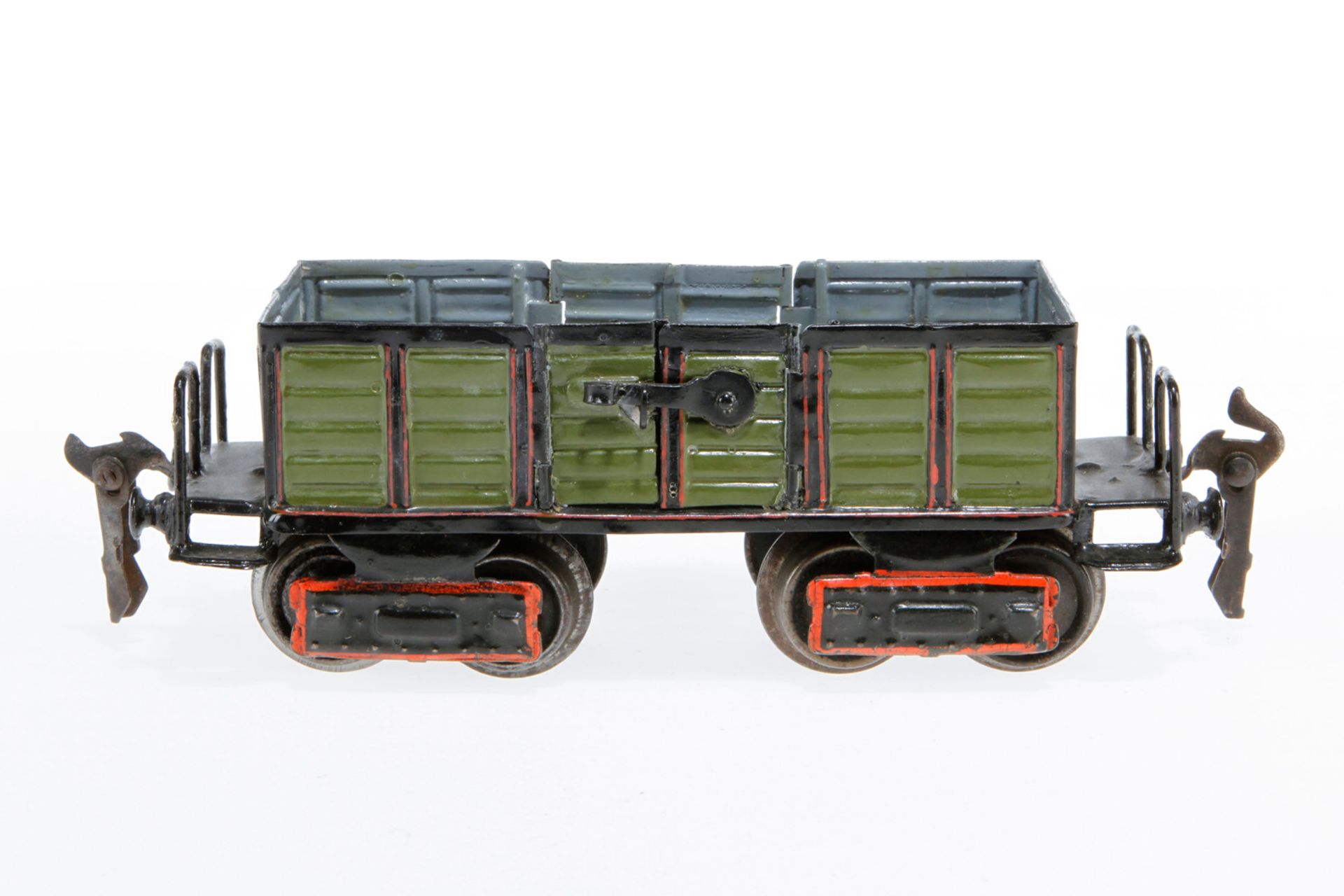 Märklin offener Güterwagen 1845, S 0, uralt, 2x 2 LTH, 1 Kupplung besch., rest., L 17,5