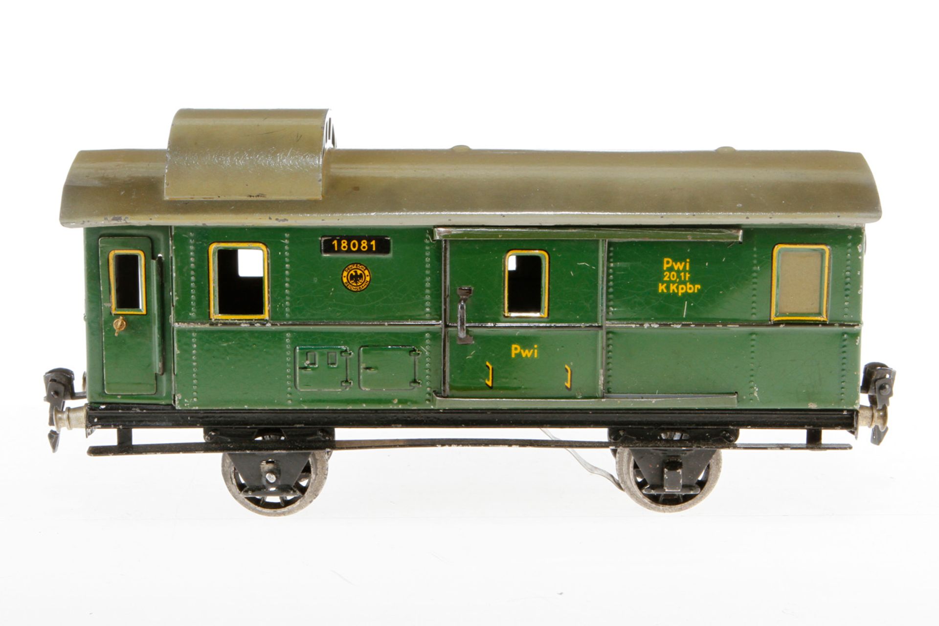 Märklin Gepäckwagen 1808 B, S 1, CL, mit Schlussbeleuchtung, 2 AT und 2 ST, LS und gealterter