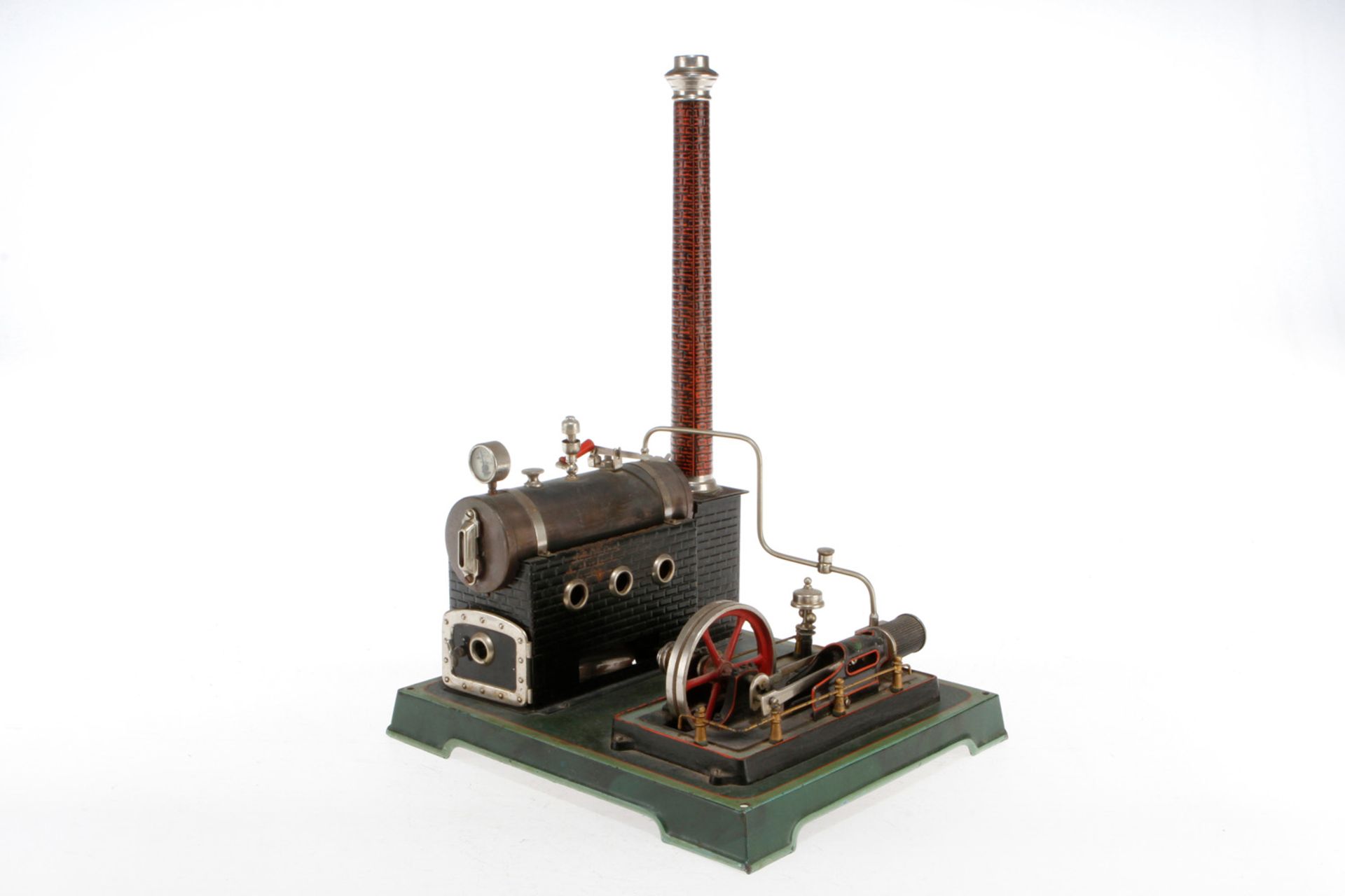Doll Dampfmaschine, liegender Kessel, KD 5,5, mit Brenner, Armaturen, feststehendem Zylinder und