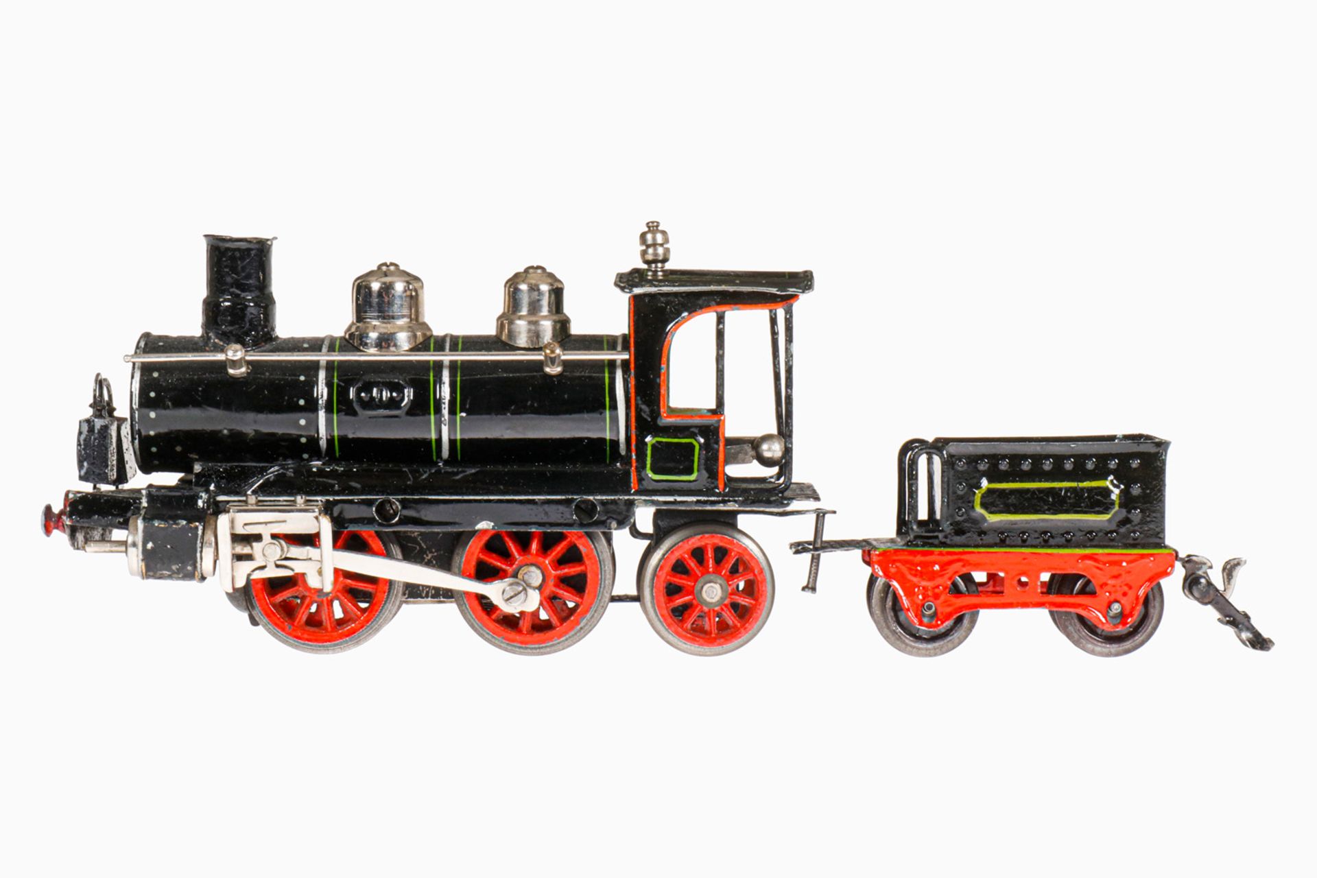 Märklin B-1 Dampflok D 1020, S 0, uralt, Uhrwerk intakt, HL, mit Tender, Bremse, 3 imit.