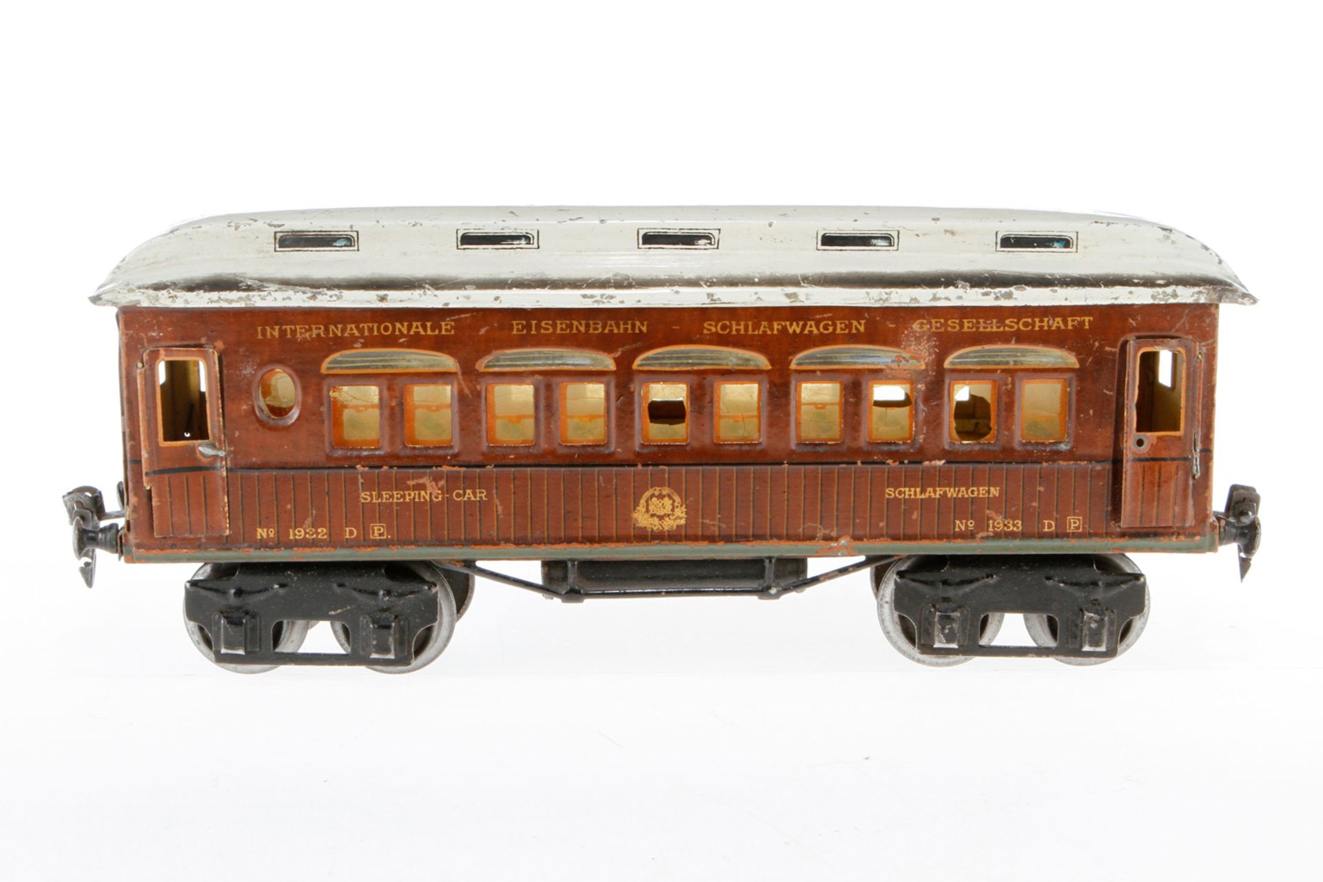 Märklin int. Schlafwagen 1894, S 1, HL, werkseitig falsch gestempelt, NV, L 32,5, im besch. OK, Z 3