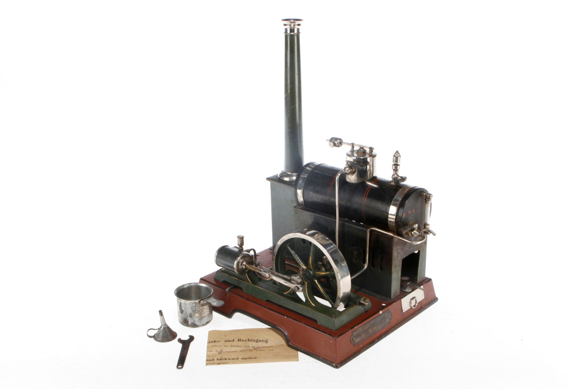 Märklin Dampfmaschine "Lipsia" 4137/7, uralt, liegender lackierter Kessel, KD 7, mit Brenner,