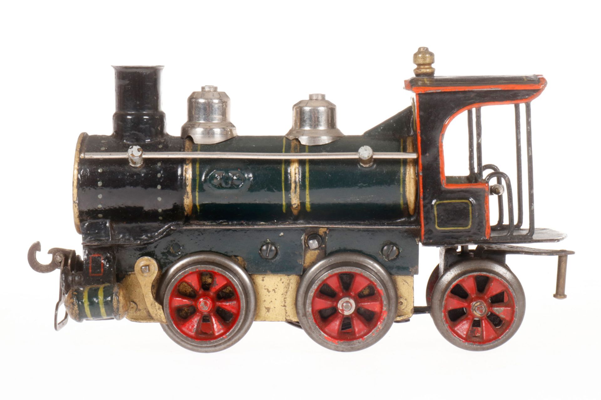 Märklin B-1 Dampflok 1020 D, S 0, uralt, Uhrwerk intakt, grün/schwarz, mit Nase, Bremse und