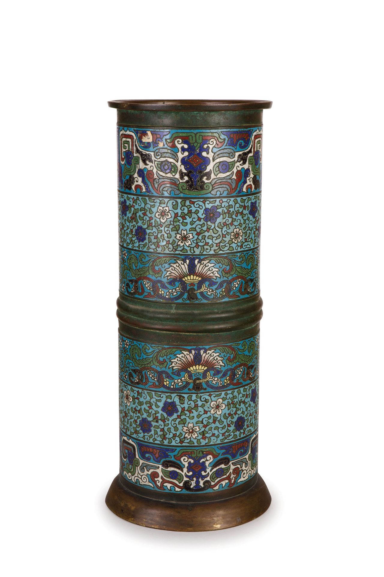 VASO IN BRONZO E SMALTI CLOISONNÃˆ, GIAPPPONE, XX SECOLO