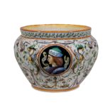 VASO IN MAIOLICA POLICROMA, FORNACE CICCOLI, PESARO, META' DEL XX SECOLO