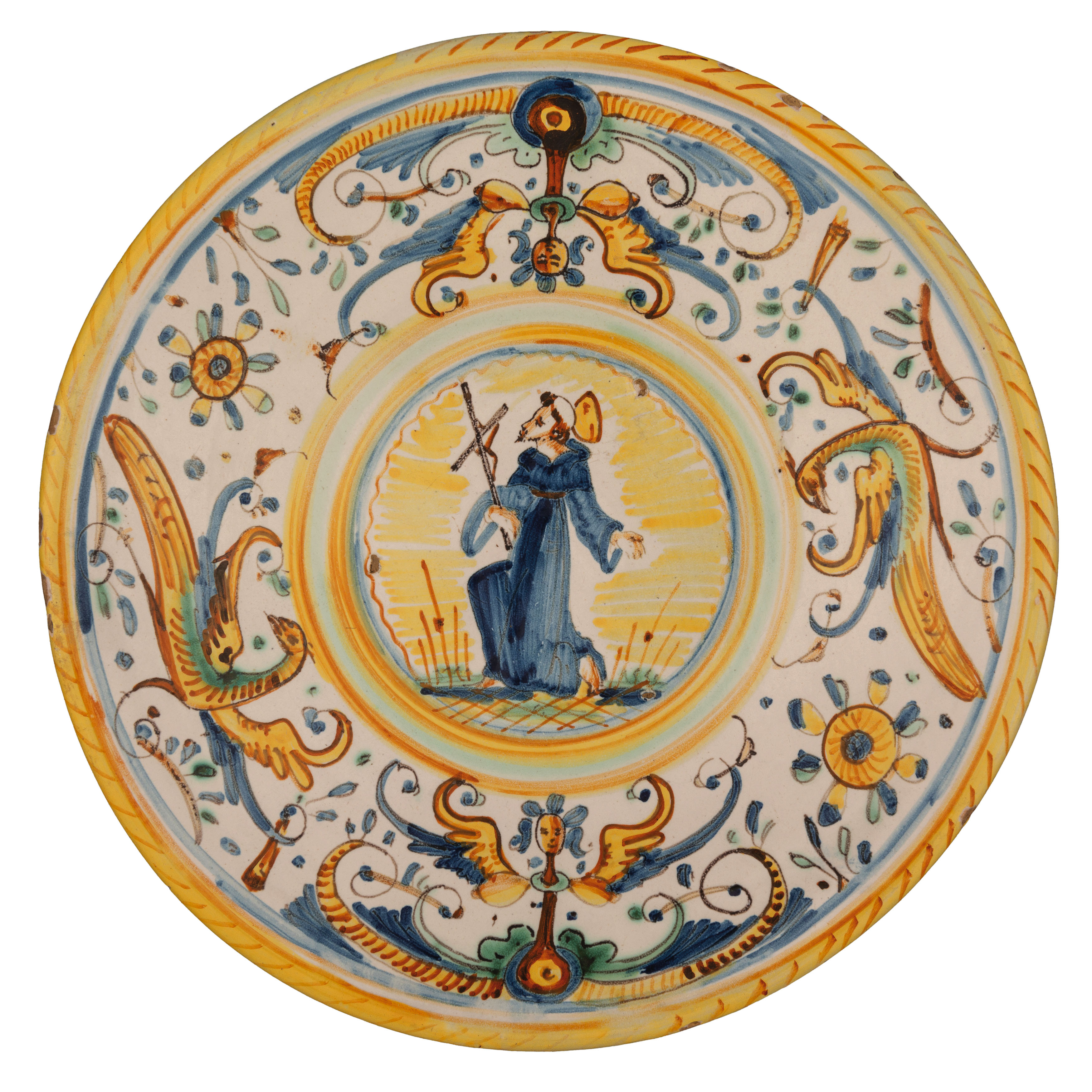 COPPIA DI ALZATE IN MAIOLICA COMPENDIARIA, FORNACE DI DERUTA, XVII SECOLO - Image 2 of 2