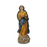 FIGURA IN MAIOLICA POLICROMA, FORNACE DELL'EMILIA ROMAGNA, XVII SECOLO