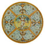 ALZATA IN MAIOLICA POLICROMA, FORNACE DI DERUTA, XVII SECOLO