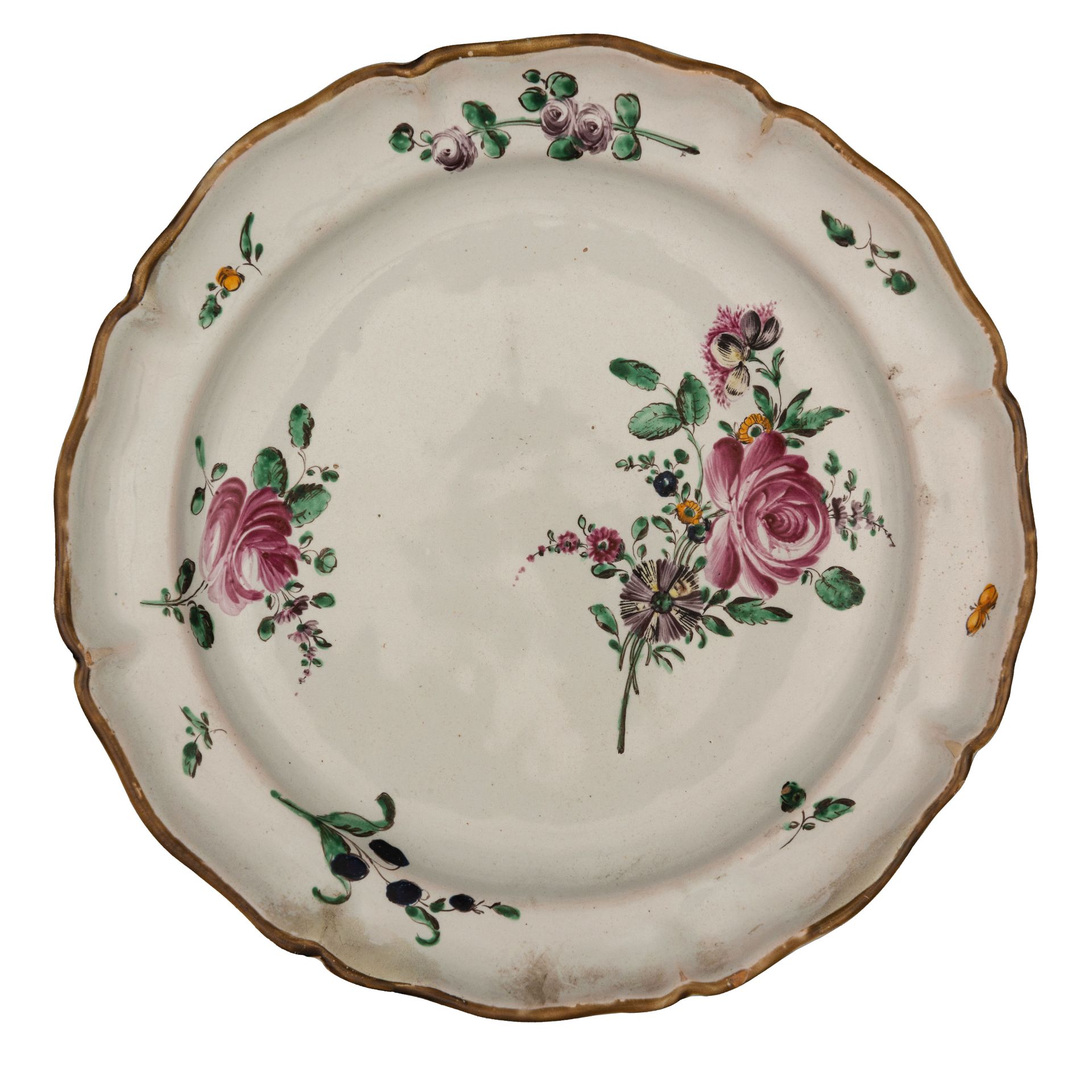 SEI PIATTI IN MAIOLICA POLICROMA, FABBRICA CASALI E CALLEGARI, PESARO, 1787-1810