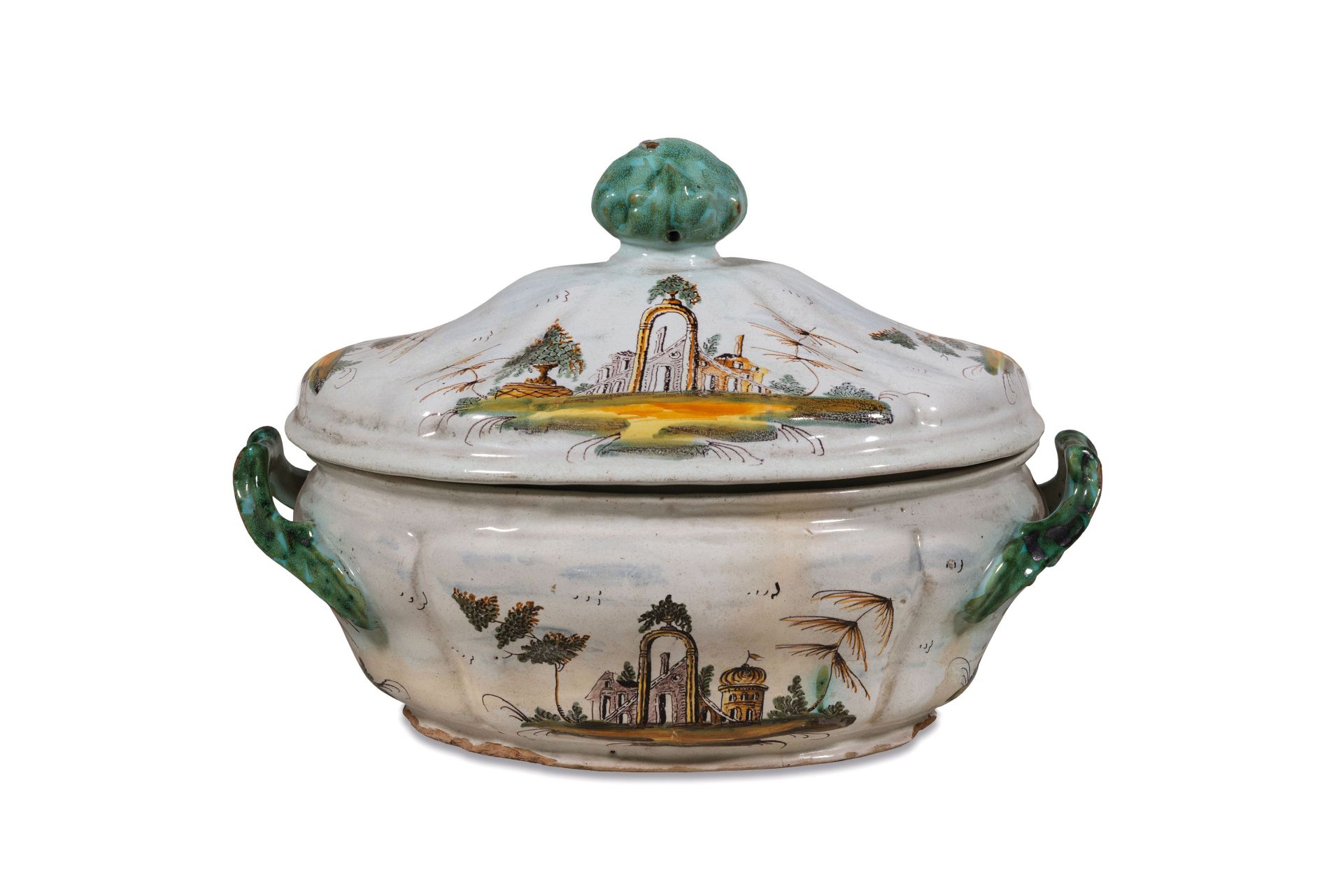 ZUPPIERA IN MAIOLICA POLICROMA, FABBRICA CASALI E CALLEGARI, PESARO, CIRCA 1760