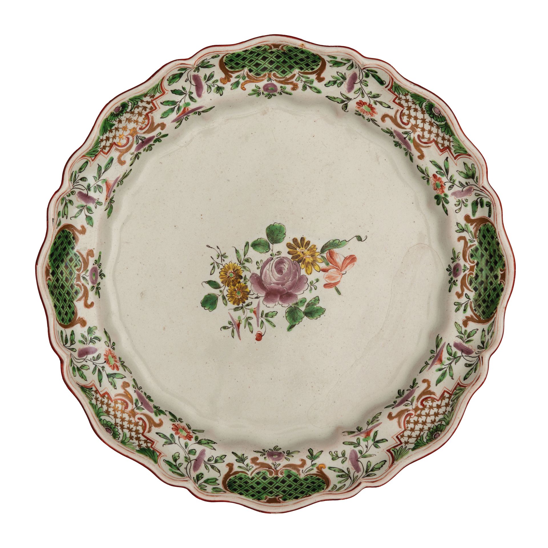 DUE PIATTI IN MAIOLICA POLICROMA, FABBRICA CASALI E CALLEGARI, PESARO, CIRCA 1770