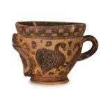 TAZZA IN TERRACOTTA POLICROMA, FORNACE DEL XIX-XX SECOLO