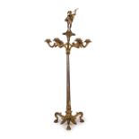 COPPIA DI GRANDI CANDELABRI IN BRONZO DORATO, XIX SECOLO