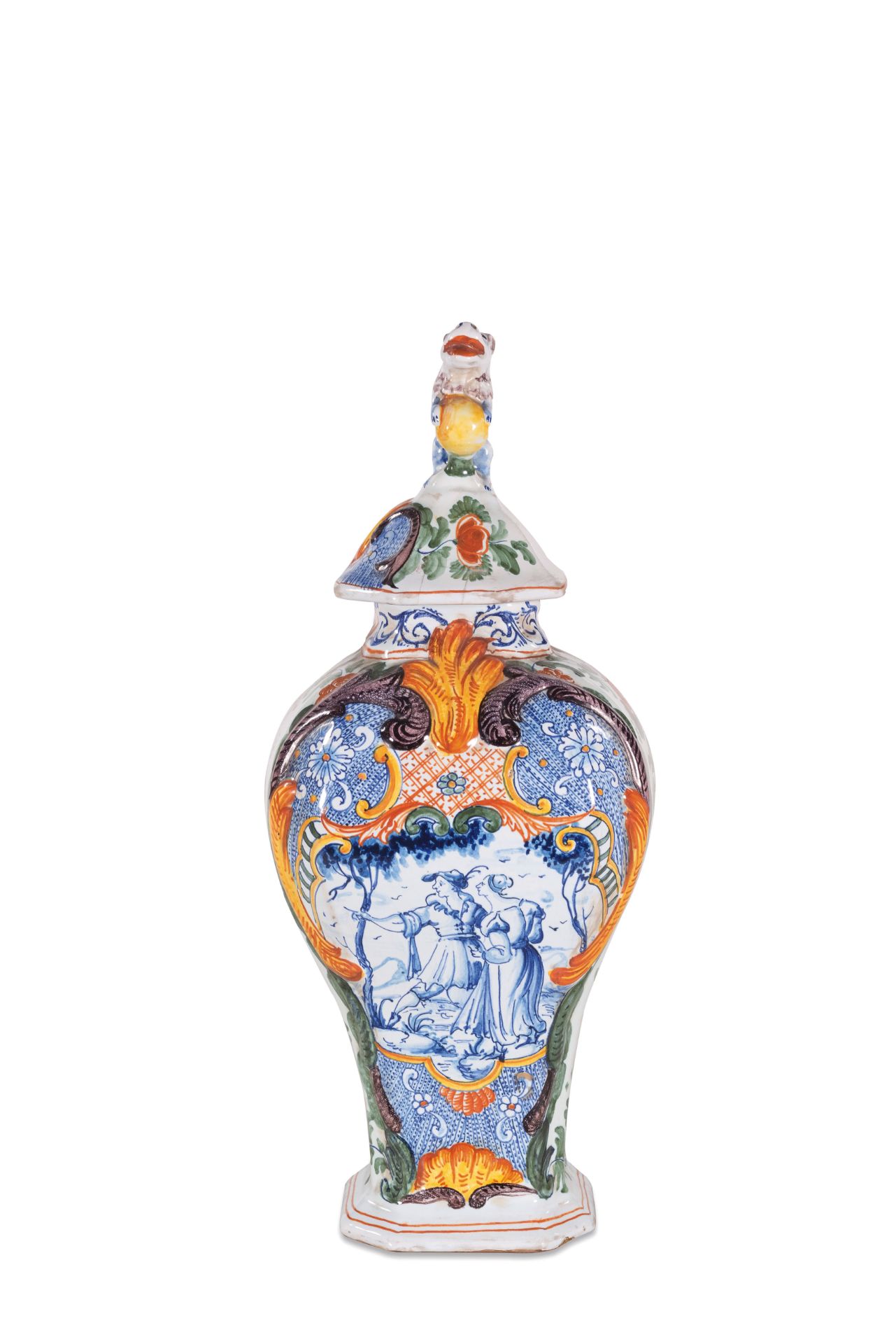 COPPIA DI VASI IN MAIOLICA POLICROMA, FORNACE DI DELFT, XVIII-XIX SECOLO - Bild 2 aus 2