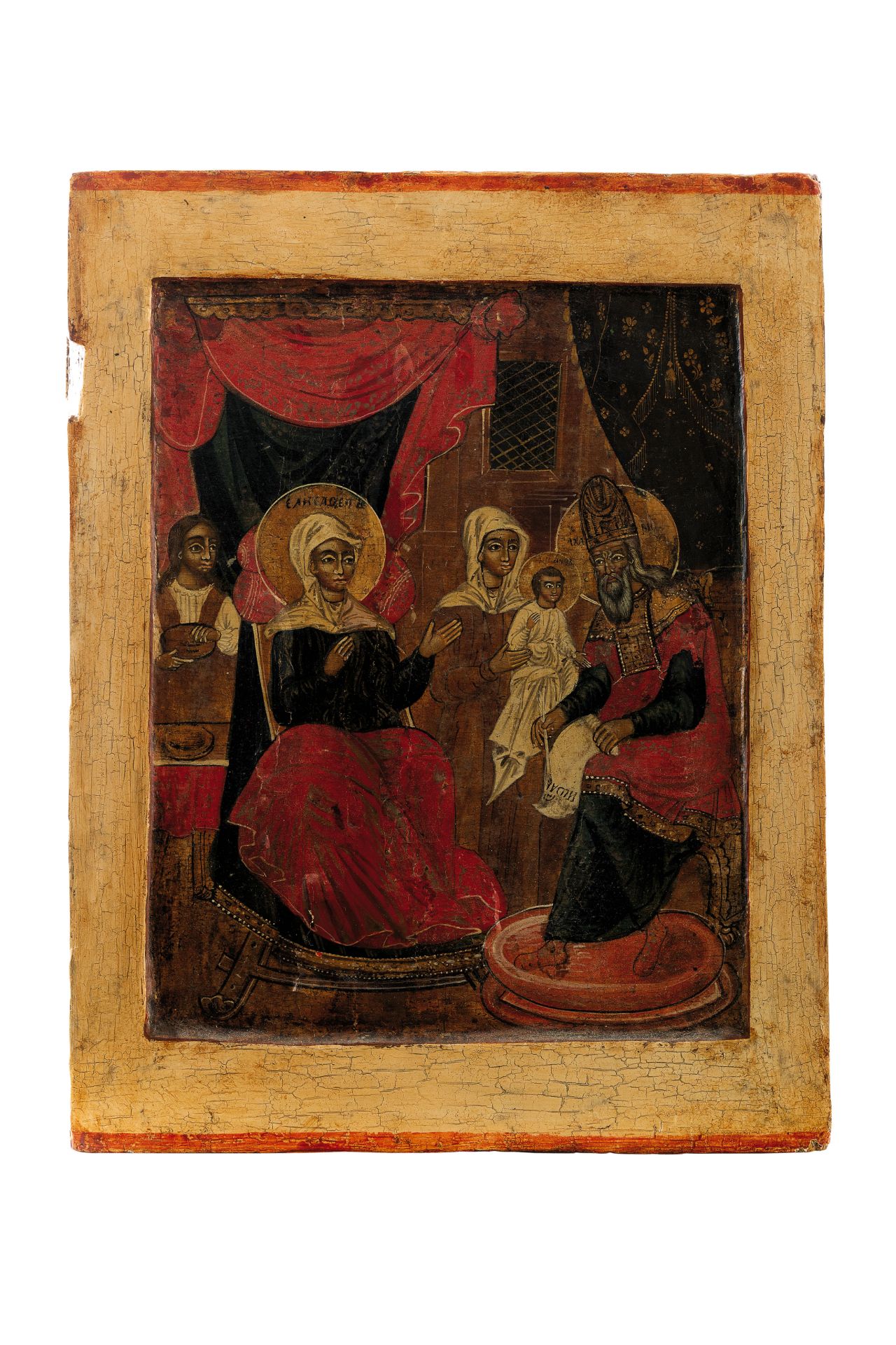 ICONA RAFFIGURANTE LA NATIVITÃ€ DI SAN GIOVANNI, RUSSIA, XVIII-XIX SECOLO