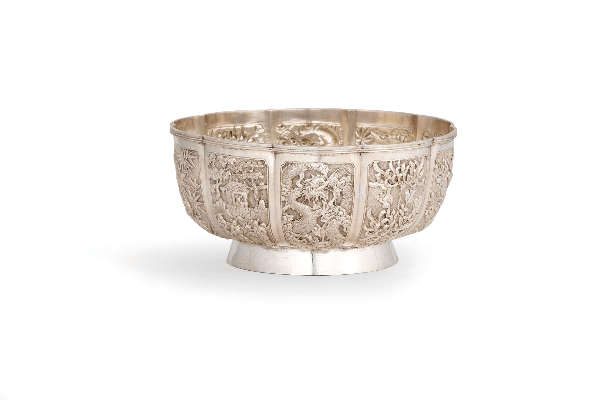 BOWL IN ARGENTO, CINA, CANTON 1850-1885