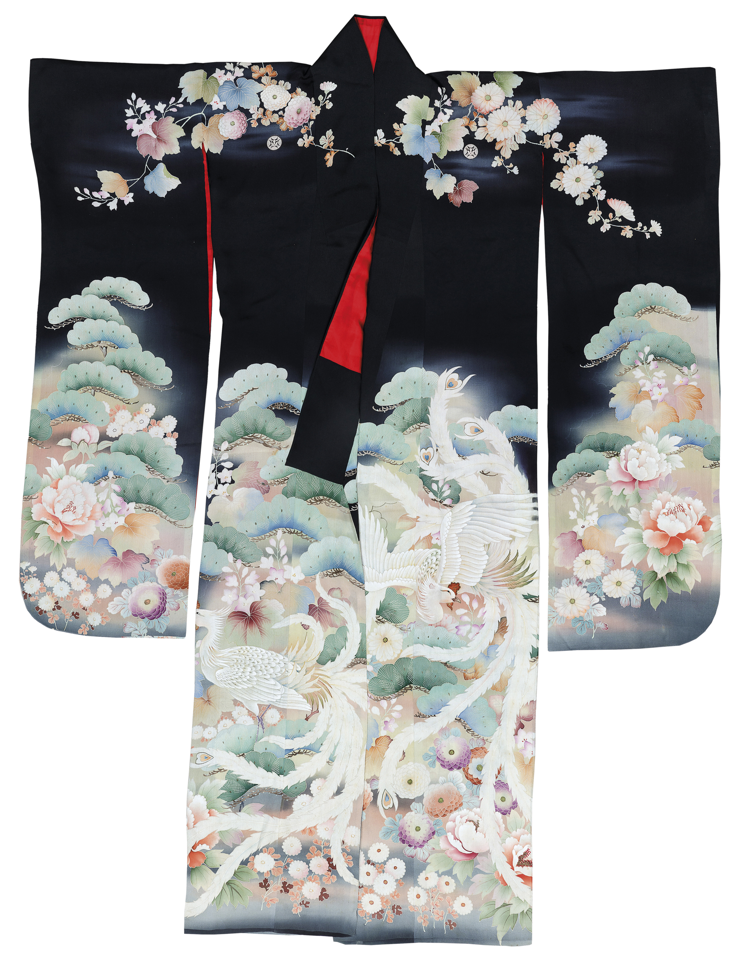 FURISODE - KIMONO DALLE LUNGHE MANICHE, GIAPPONE, FINE DEL PERIODO EDO, SCUOLA KAMO